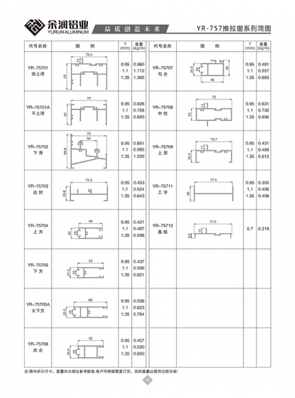 YR-757推拉窗系列简图
