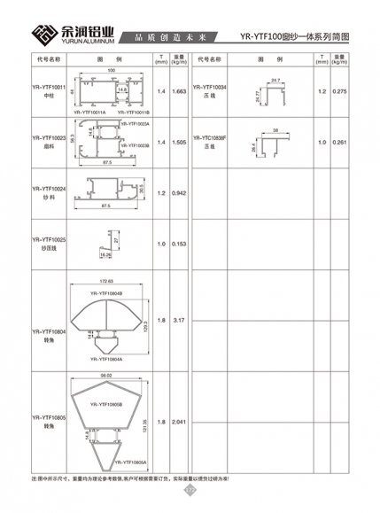 YR-YTF100窗纱一体系列简图