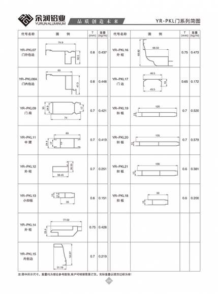 YR-PKL门系列简图